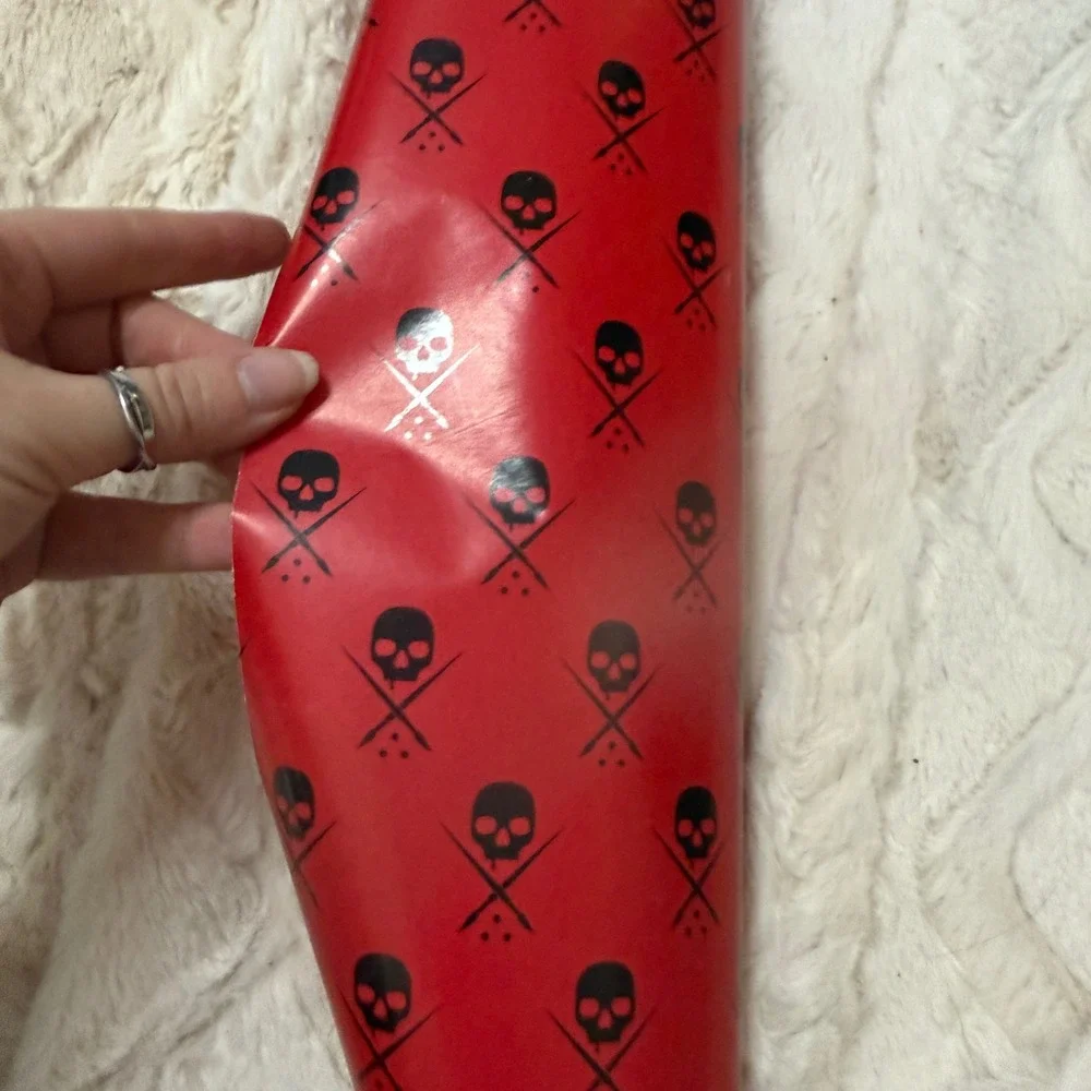 Sullen Red Skull Crossbones‎ Wrapping Paper Roll Grunge Tattoo